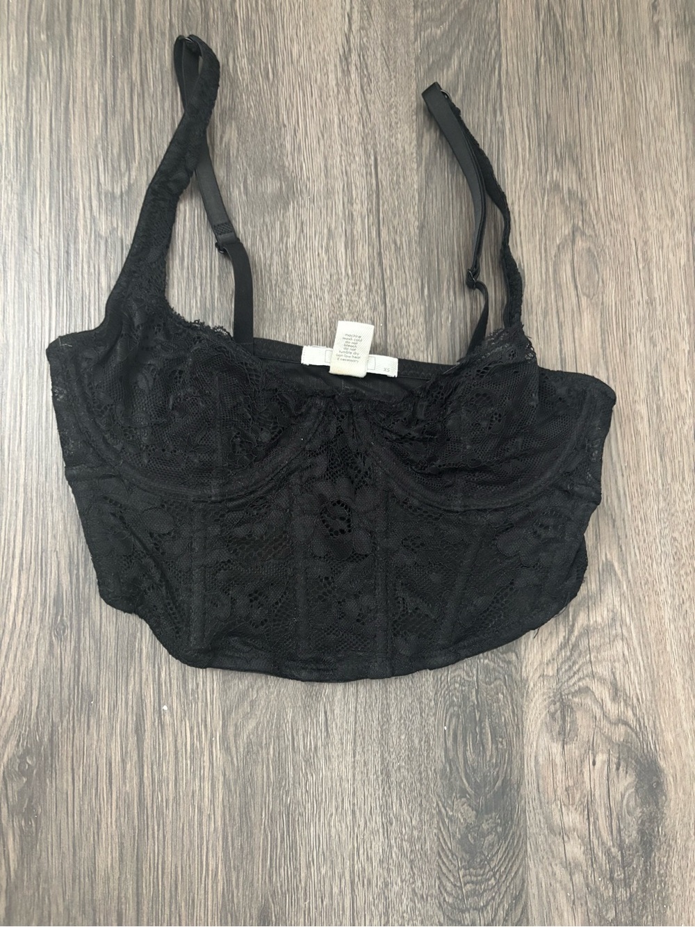 Full Tilt Black Lace Longline Bralette